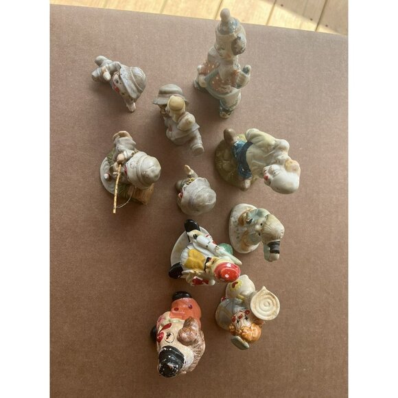 VTG Clown Ceramic Figurines Lot (10) Lil vegabond Originals By Erika Enesco Used - Picture 4 of 8